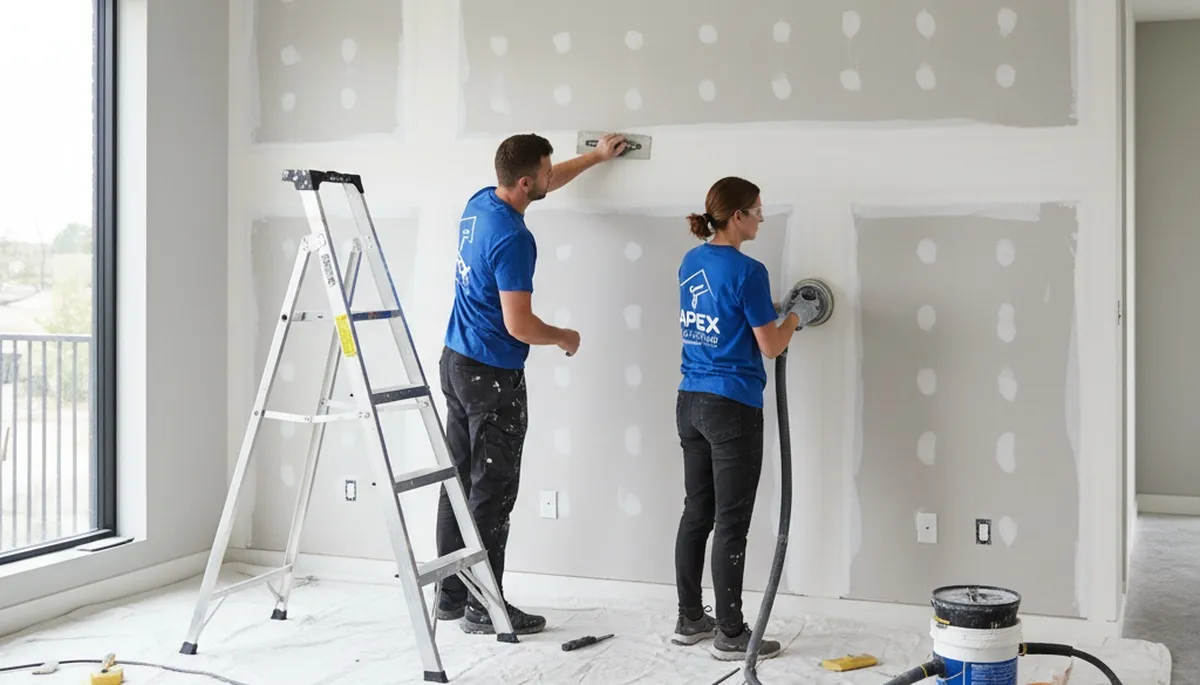 Professional drywall repair and wall restoration in Allentown, PA home by expert painting contractors