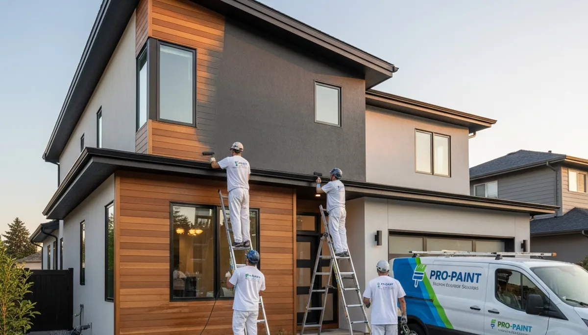 Professional exterior house painters in Allentown, PA applying fresh paint to a home’s siding
