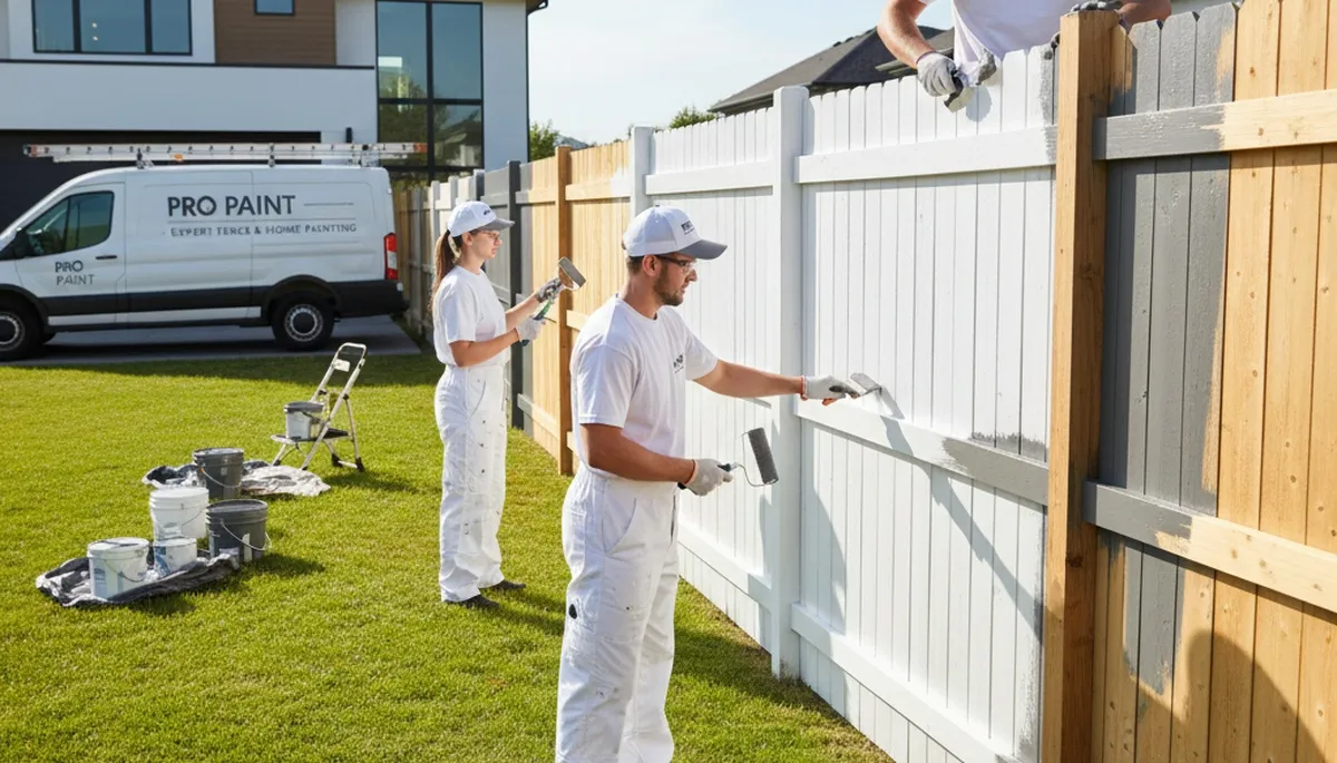 Professional fence painting service in Allentown, PA protecting wood with durable weather-resistant finish