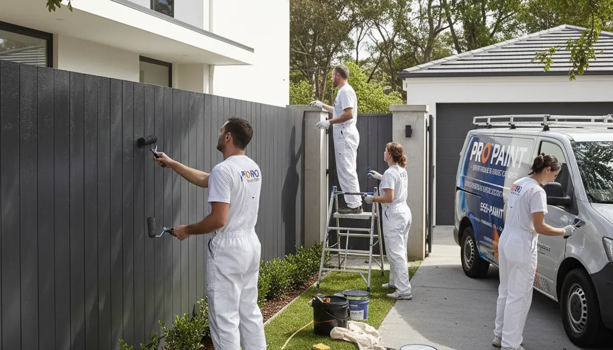Professional fence painting service in Allentown, PA enhancing wood durability and curb appeal