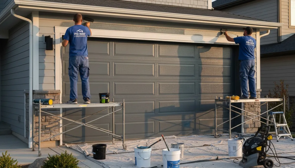 Professional garage door painting service in Allentown, PA enhancing home curb appeal